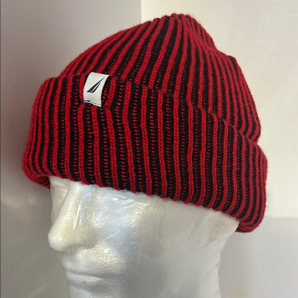 Nautical one size red black NNCM0003 Beanie NWT
